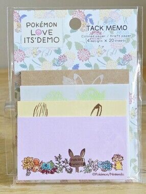*4 for $30* Pokémon Love It's Demo Tack Memo Set - Floral Sticky Notes